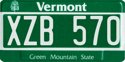 VT license plate XZB570