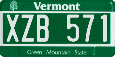 VT license plate XZB571