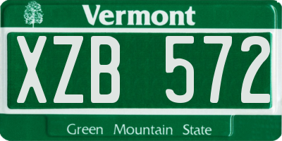 VT license plate XZB572