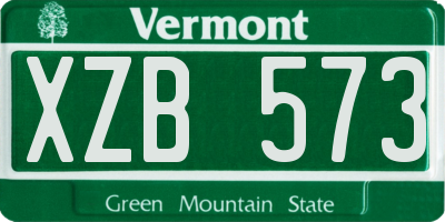 VT license plate XZB573