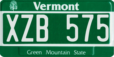 VT license plate XZB575