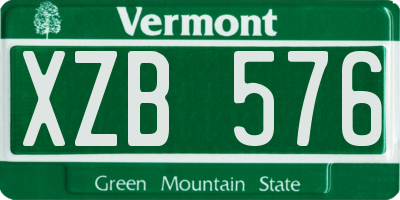 VT license plate XZB576