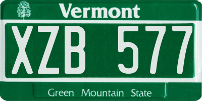 VT license plate XZB577