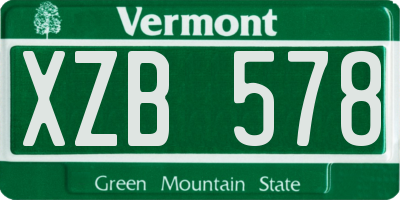 VT license plate XZB578