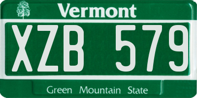 VT license plate XZB579