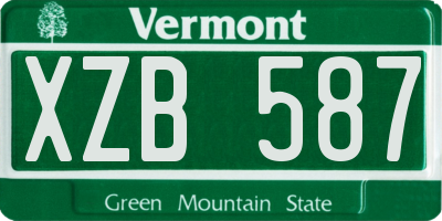 VT license plate XZB587