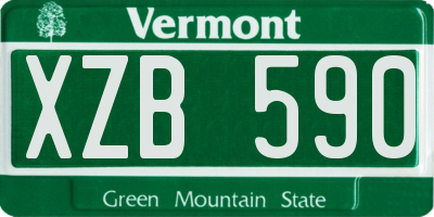 VT license plate XZB590