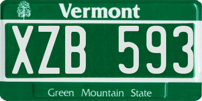 VT license plate XZB593