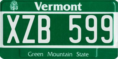 VT license plate XZB599