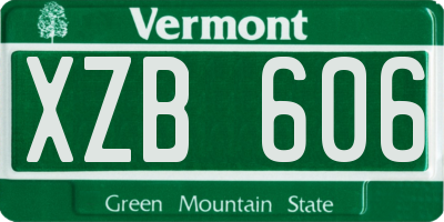 VT license plate XZB606
