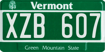VT license plate XZB607