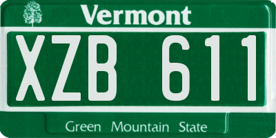 VT license plate XZB611