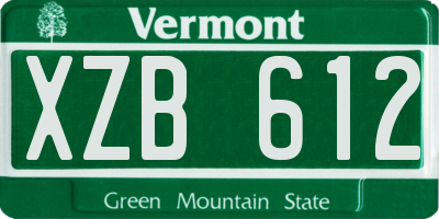 VT license plate XZB612