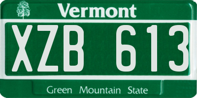VT license plate XZB613