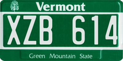 VT license plate XZB614