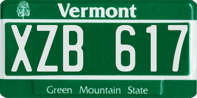 VT license plate XZB617