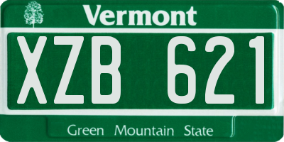 VT license plate XZB621