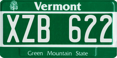 VT license plate XZB622