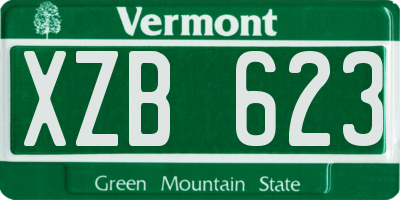 VT license plate XZB623