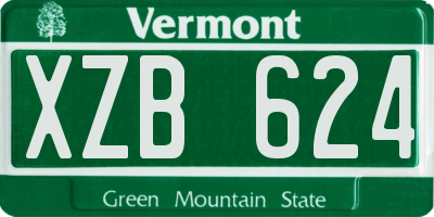 VT license plate XZB624