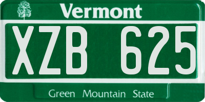 VT license plate XZB625