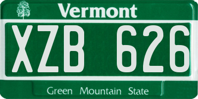 VT license plate XZB626
