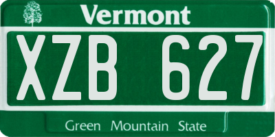 VT license plate XZB627