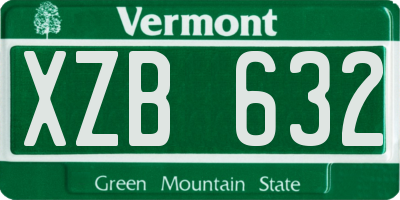 VT license plate XZB632