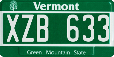 VT license plate XZB633