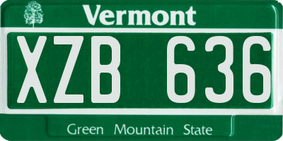 VT license plate XZB636