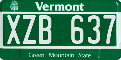 VT license plate XZB637