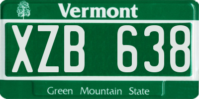 VT license plate XZB638