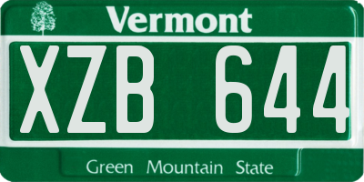 VT license plate XZB644