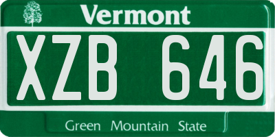 VT license plate XZB646