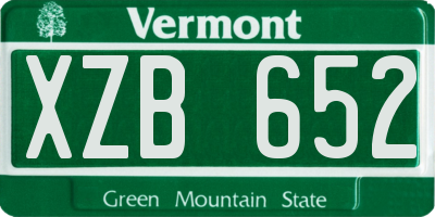 VT license plate XZB652