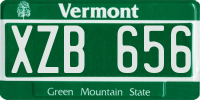 VT license plate XZB656