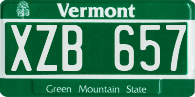 VT license plate XZB657
