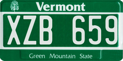 VT license plate XZB659