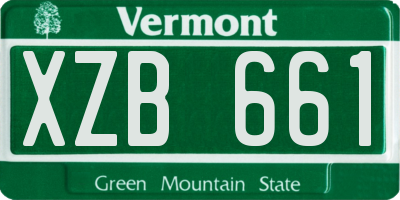 VT license plate XZB661