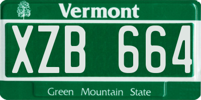 VT license plate XZB664