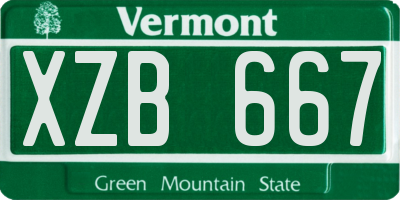 VT license plate XZB667
