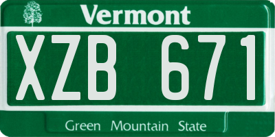 VT license plate XZB671
