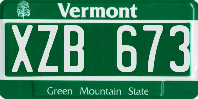 VT license plate XZB673
