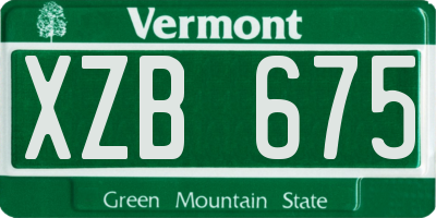 VT license plate XZB675