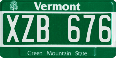 VT license plate XZB676
