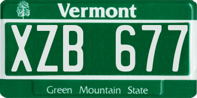 VT license plate XZB677