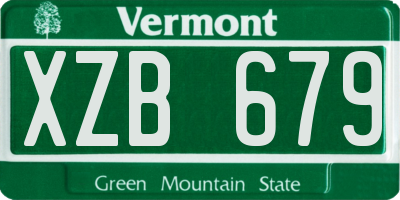 VT license plate XZB679
