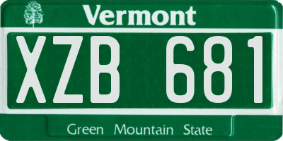 VT license plate XZB681