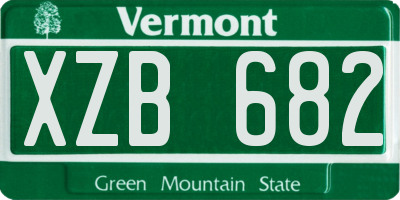 VT license plate XZB682