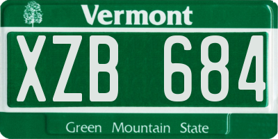 VT license plate XZB684